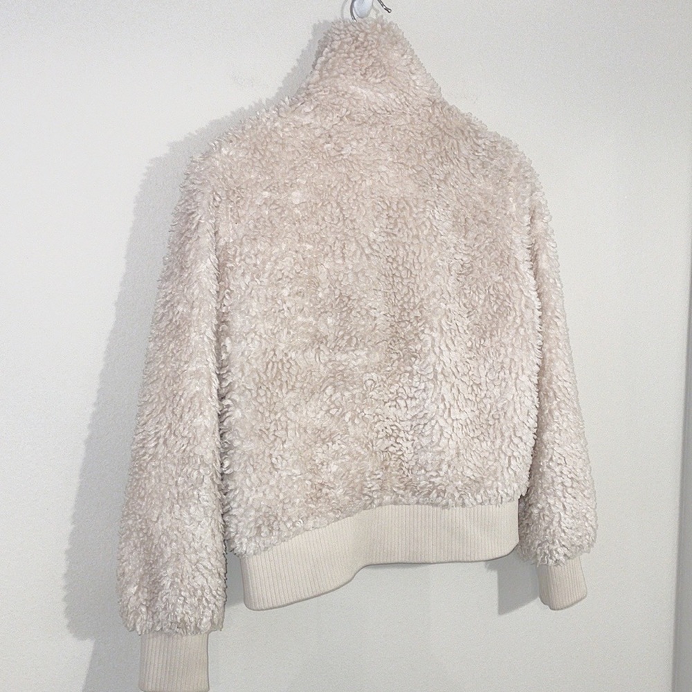 ZARA TRF Cream Faux Fur Bomber Jacket Size Small - Picture 5 of 7